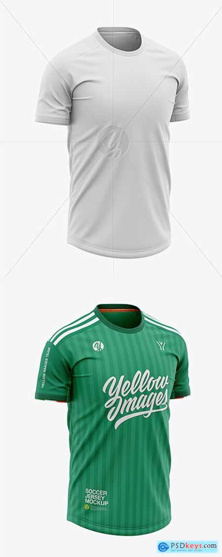 Men's Soccer Crew Neck Jersey Mockup - Front Half-Side View » Free Download Photoshop Vector ...