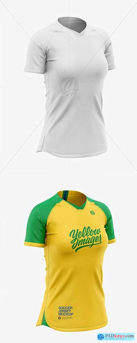 Womens Soccer Jersey Mockup - Front Half-Side View