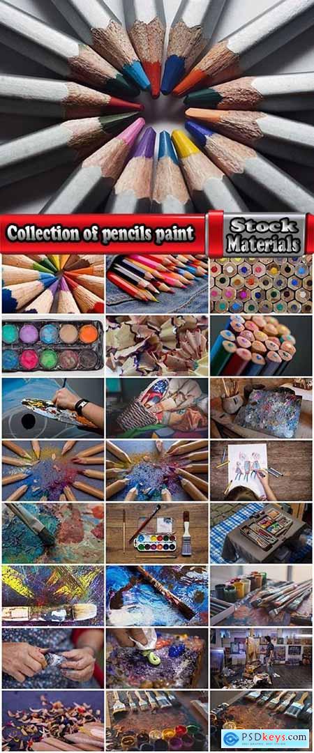 Collection of pencils paint painter easel 25 HQ Jpeg