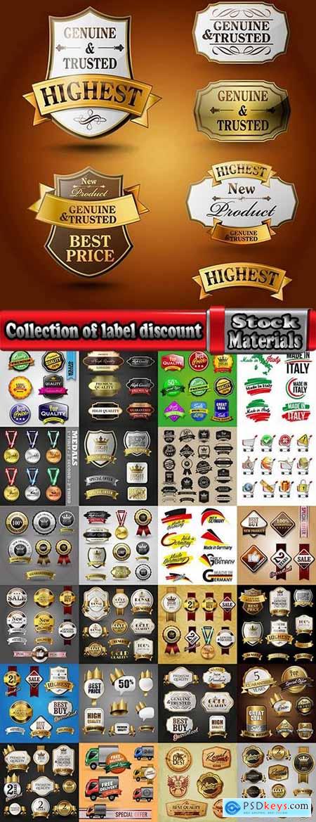 Collection of label discount sale sticker logo frame border card 8-25 EPS
