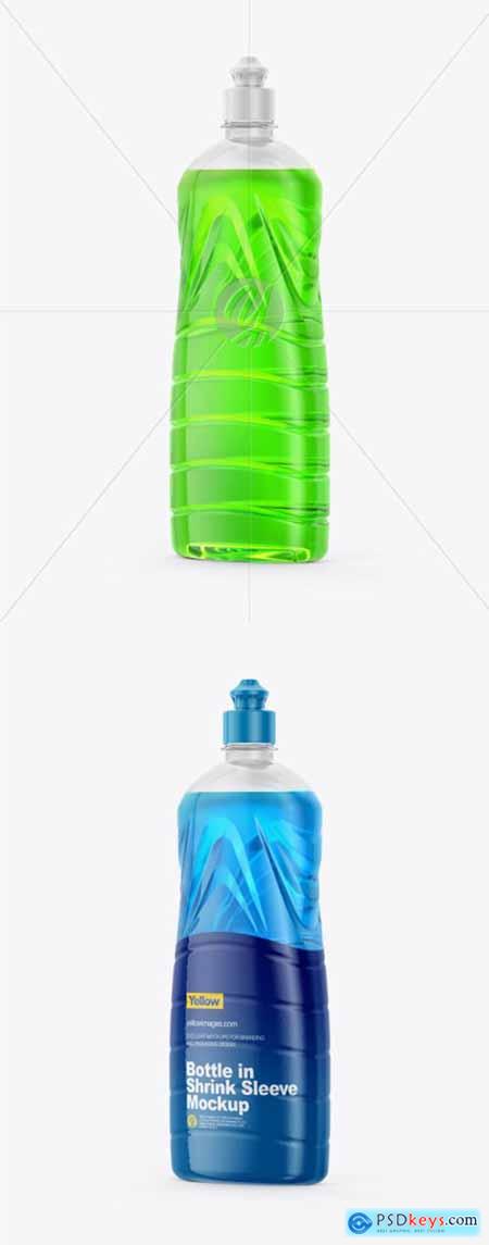 Plastic Bottle in Shrink Sleeve Mockup