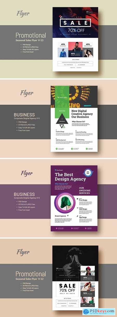 Business And Corporate Digital Agency Flyer Bundle
