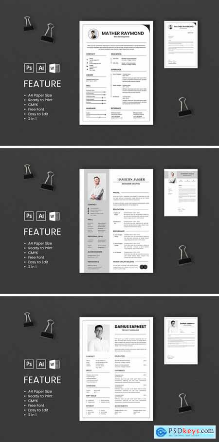 Professional CV And Resume Template Bundle 3
