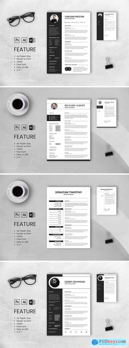 Professional CV And Resume Template Bundle 4