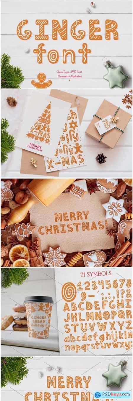 Creativemarket Gingerbread Christmas Color SVG Font 3061151