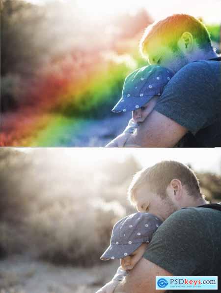 Rainbow Overlay for Photoshop Rainbow Backdrop Photo Clipart PSD