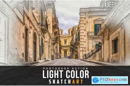 Light Color Skatch Art Action
