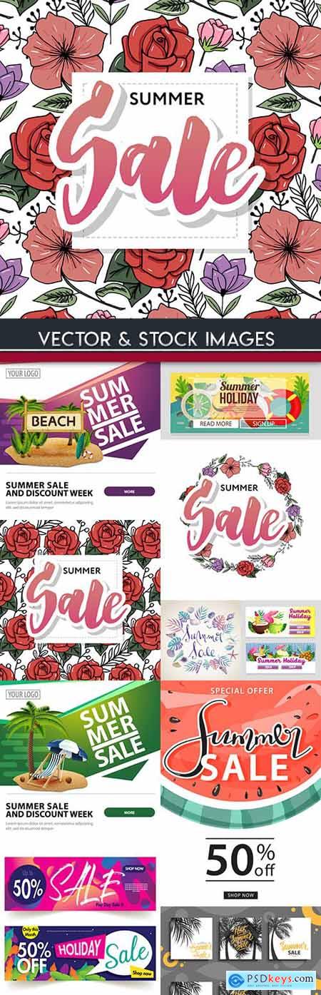 Summer sales special and discount holiday illustrations 7