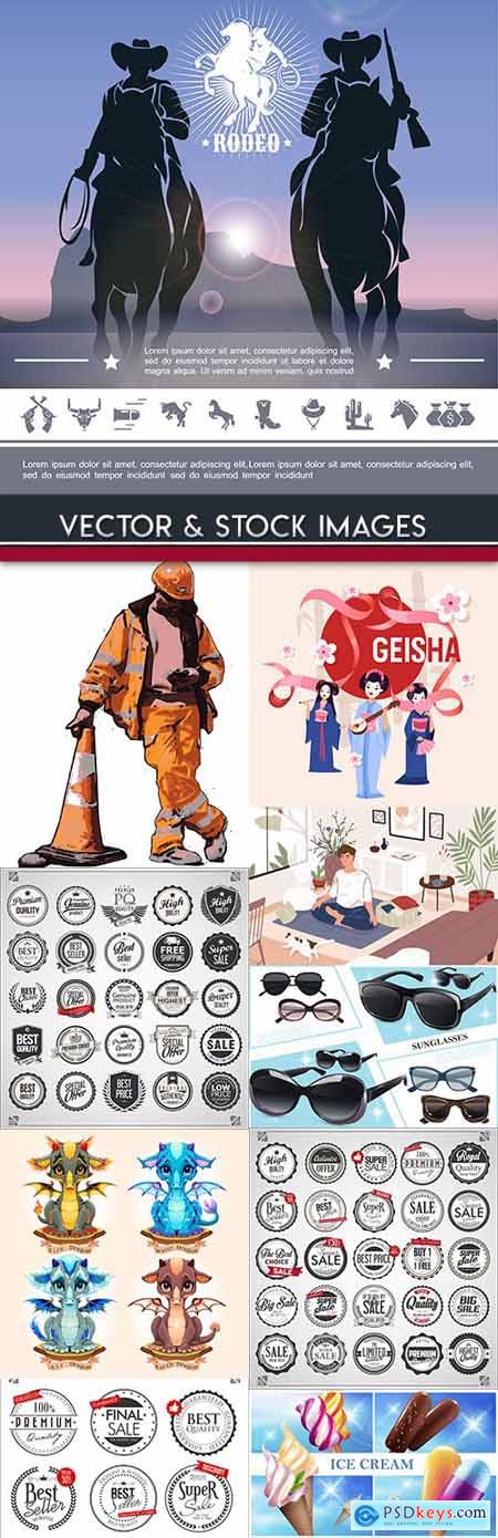 Collection vector illustrations on different subjects 40