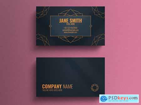 Business Card Layout with Geometric Decorative Accents
