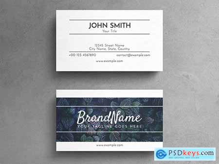 Simple White Business Card Layout with Photograph Element