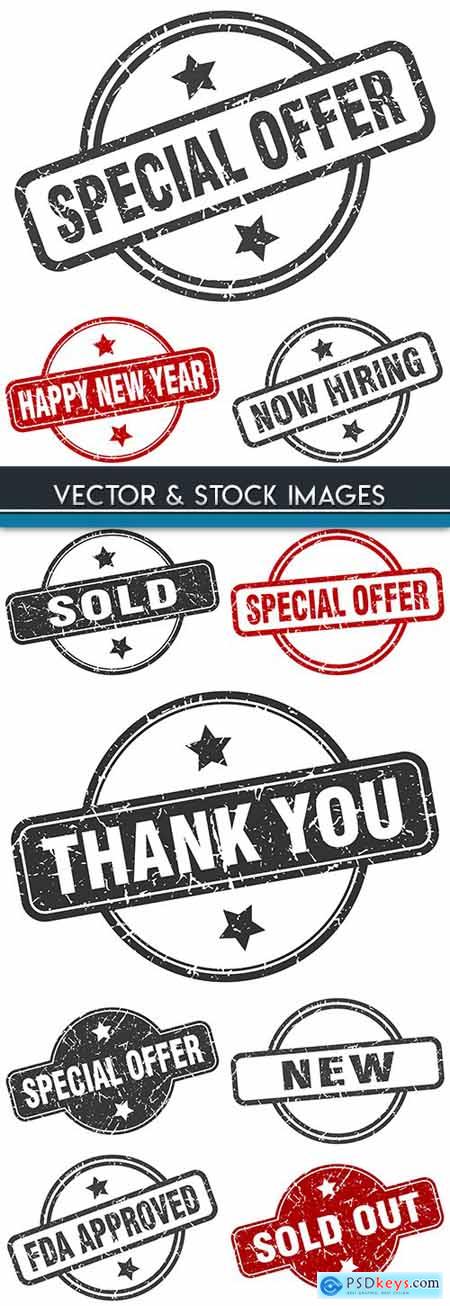 Grunge vector badge with inscription template for press Free Download