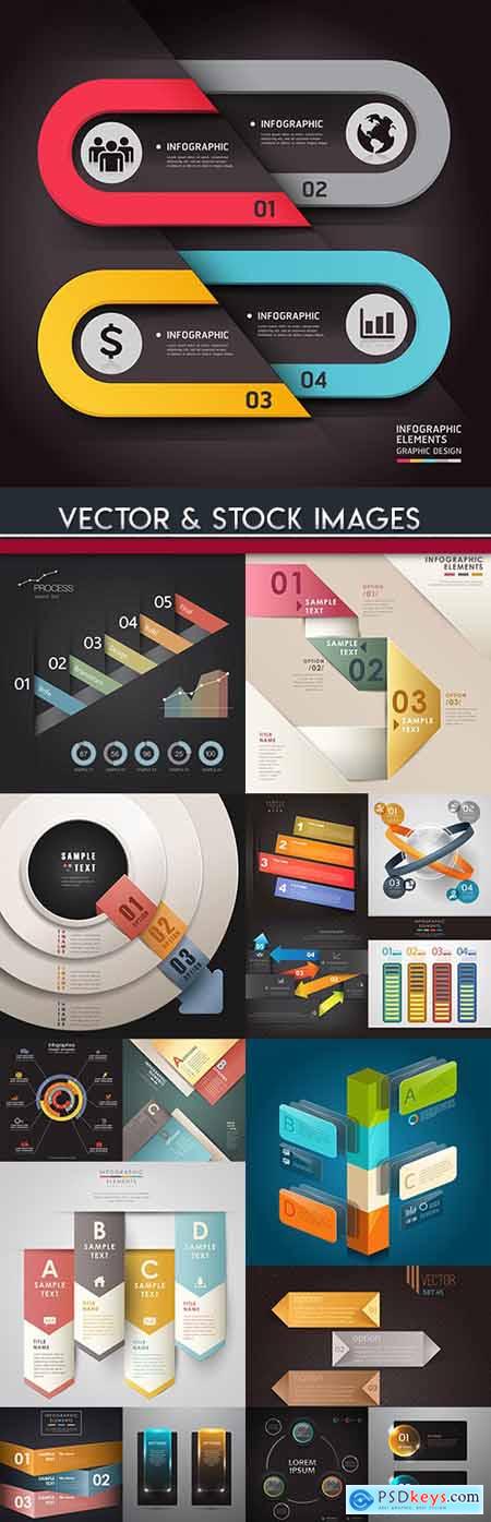 Business infographics options elements collection 64