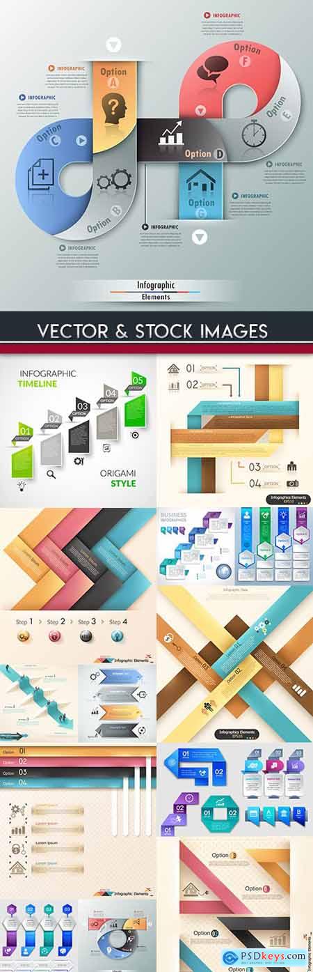 Business infographics options elements collection 63