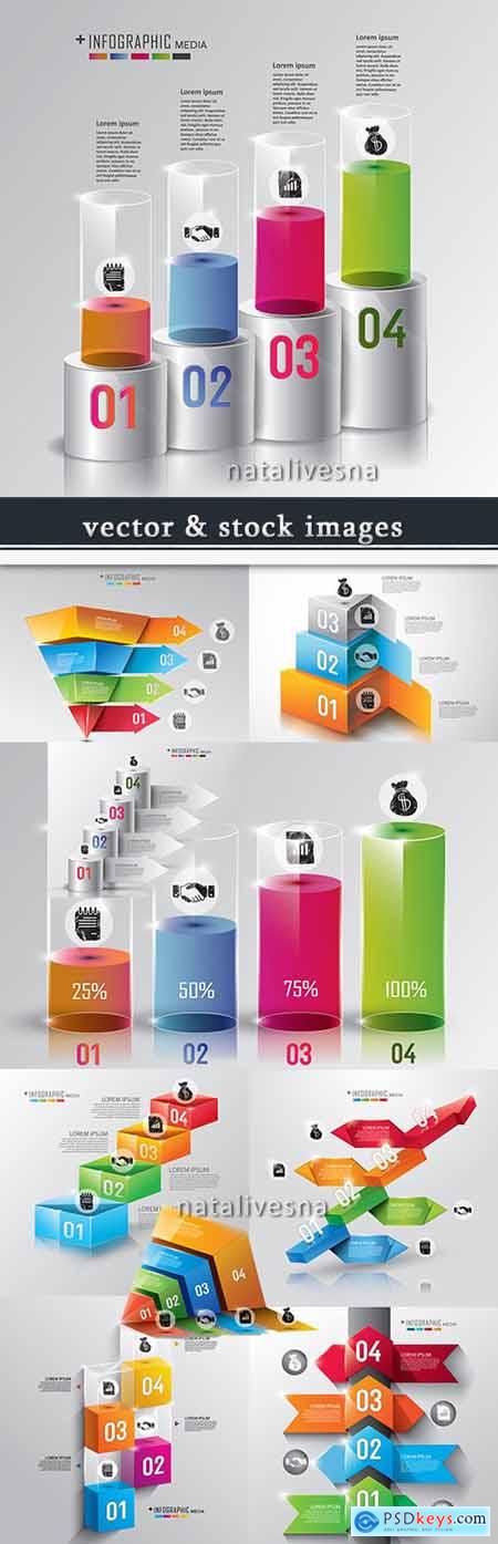 Business infographics options elements collection 61