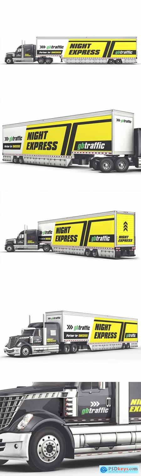 Long Truck Branding Mockup