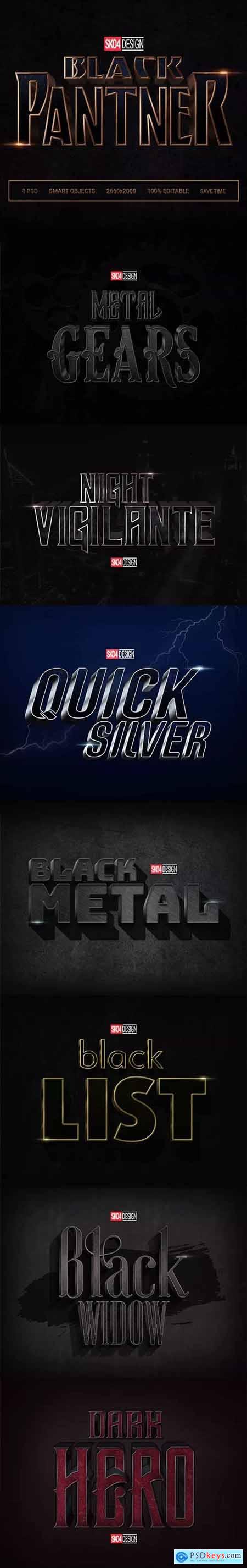 Black & Metal 3D 8 PSD Cinematic Effects