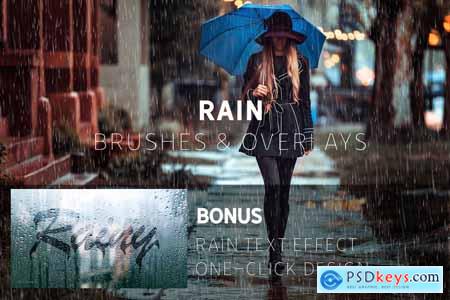 Rain Effect TEXT & Overlays & Brush