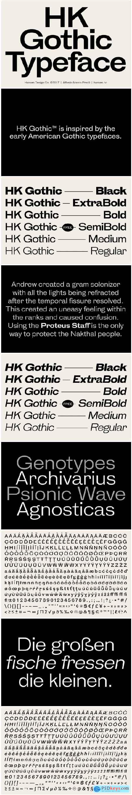 HK Gothic Font Family