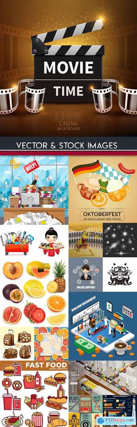 Big illustrations on different subject vector collection 15