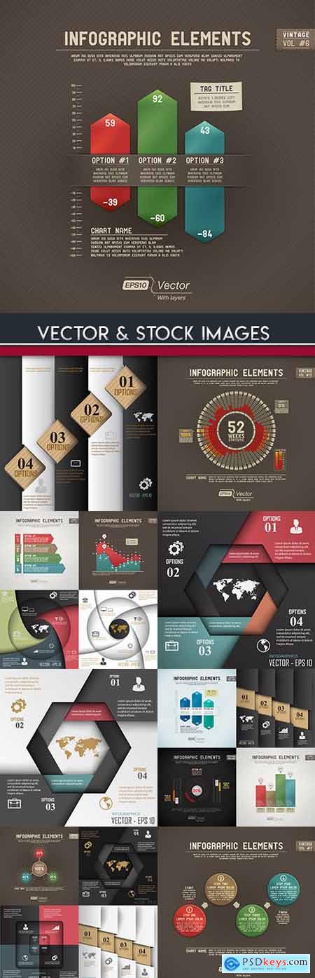 Business infographics options elements collection 66