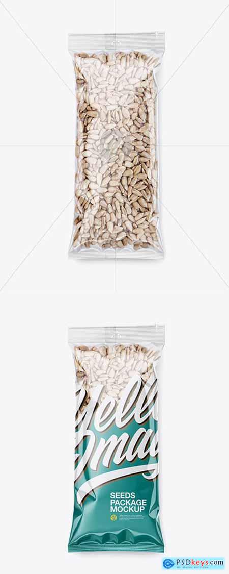 Clear Plastic Pack w Sunflower Seeds Mockup