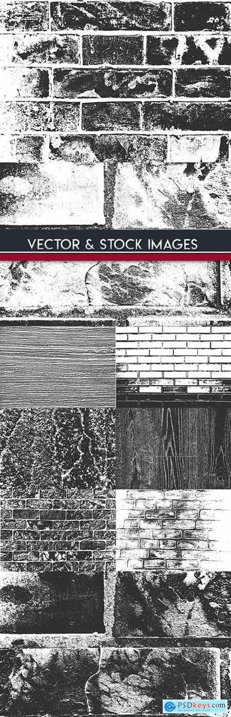 Grunge texture brick and stone wall illustration vector 2