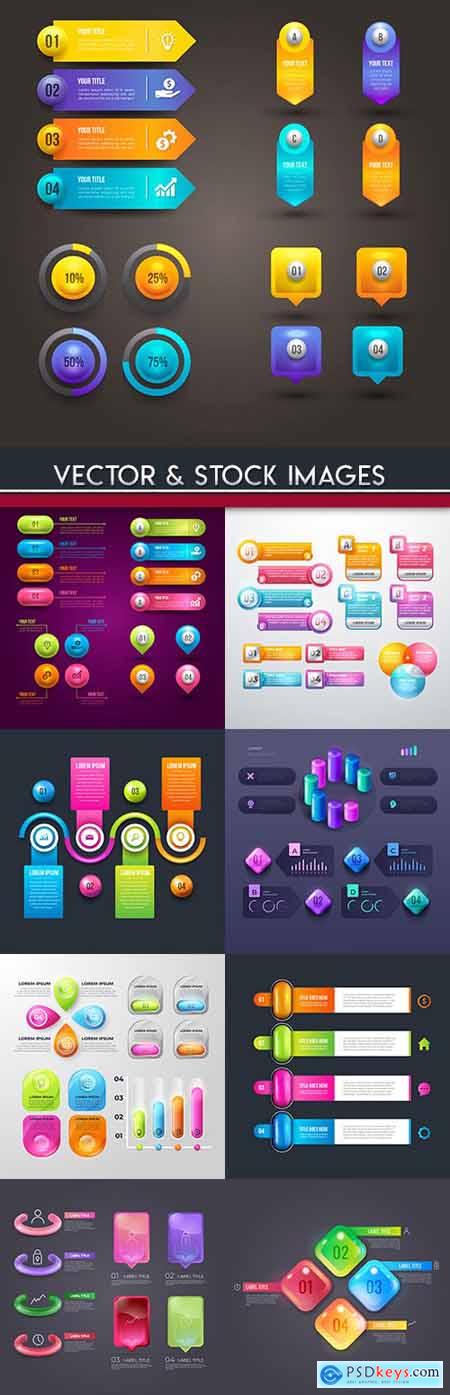 Business infographics options elements collection 68