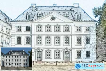 Architecture Art Sketch Photoshop Action