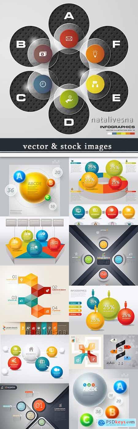 Business infographics options elements collection 60