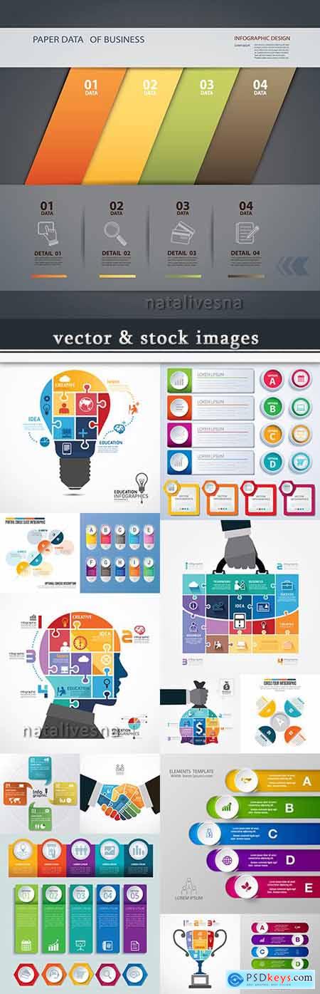 Business infographics options elements collection 59