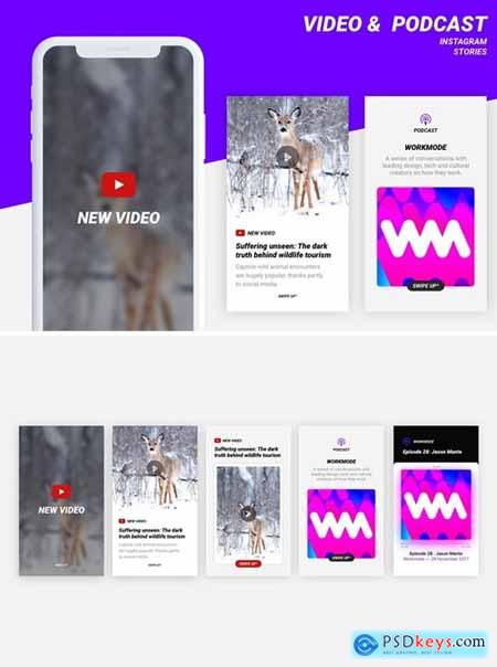 Video & Podcast Instagram stories templates