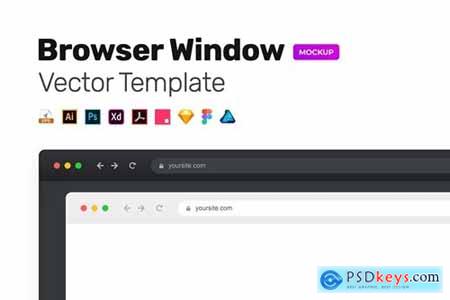 Dark Light Browser Window MockUp  Vector Template