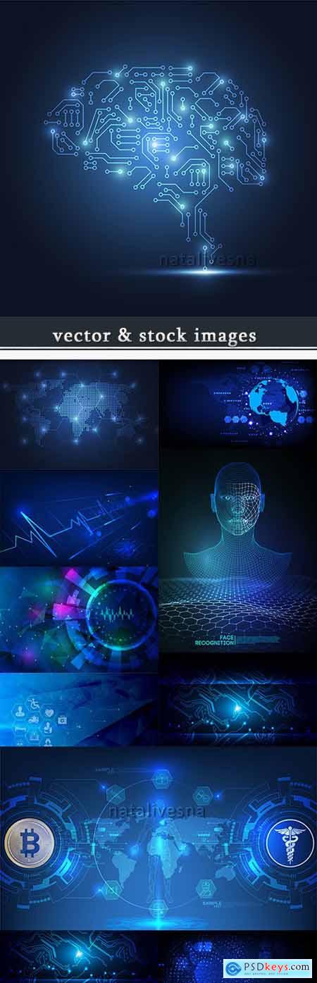 Abstract technology background blue illustration 2