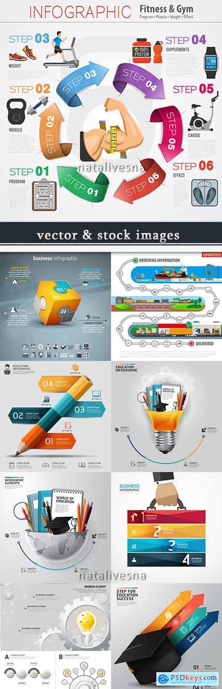 Business infographics options elements collection 57