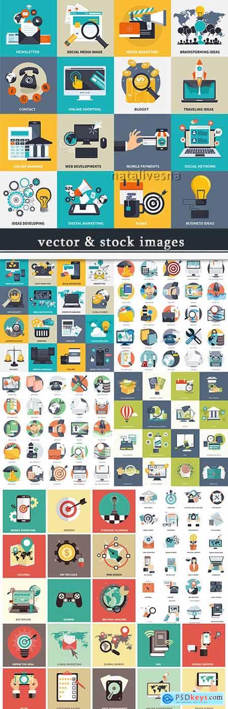 Business icon vector collection for design