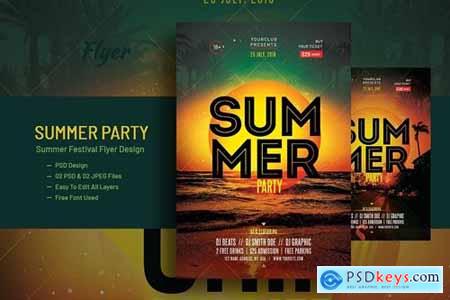 Pool Party and Summer Festival Flyer V-14
