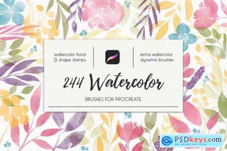 244 Watercolor Brushes For Procreate 3851051