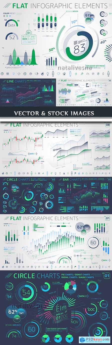 Business infographics options elements collection 54