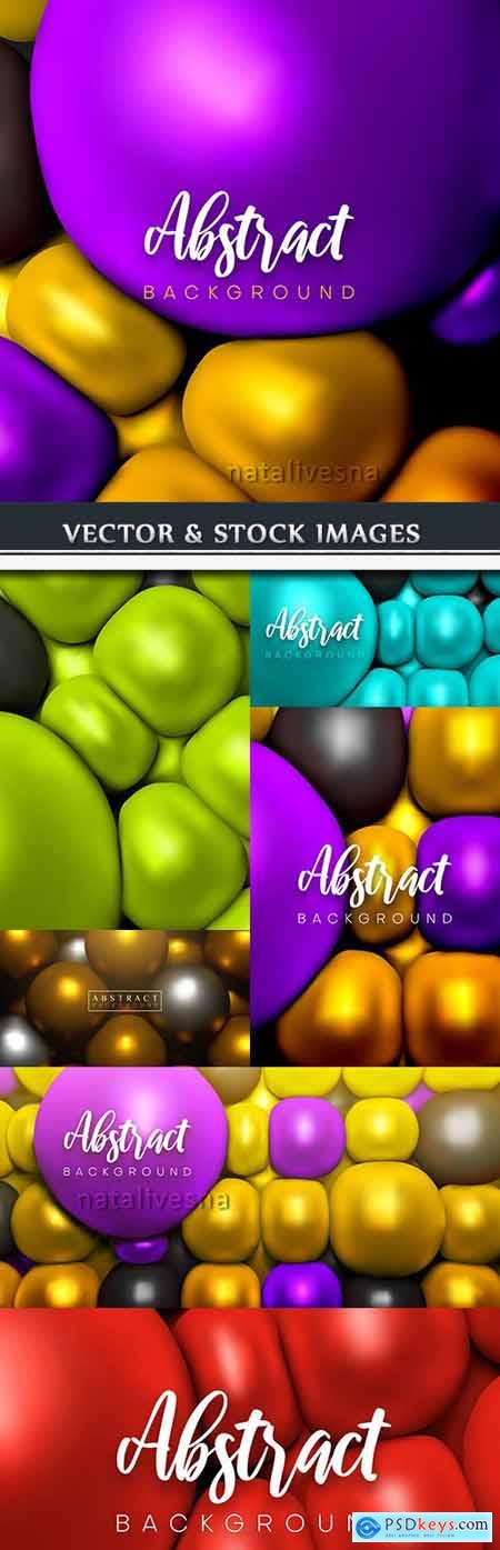 3D bright color geometrical spheres backgrounds