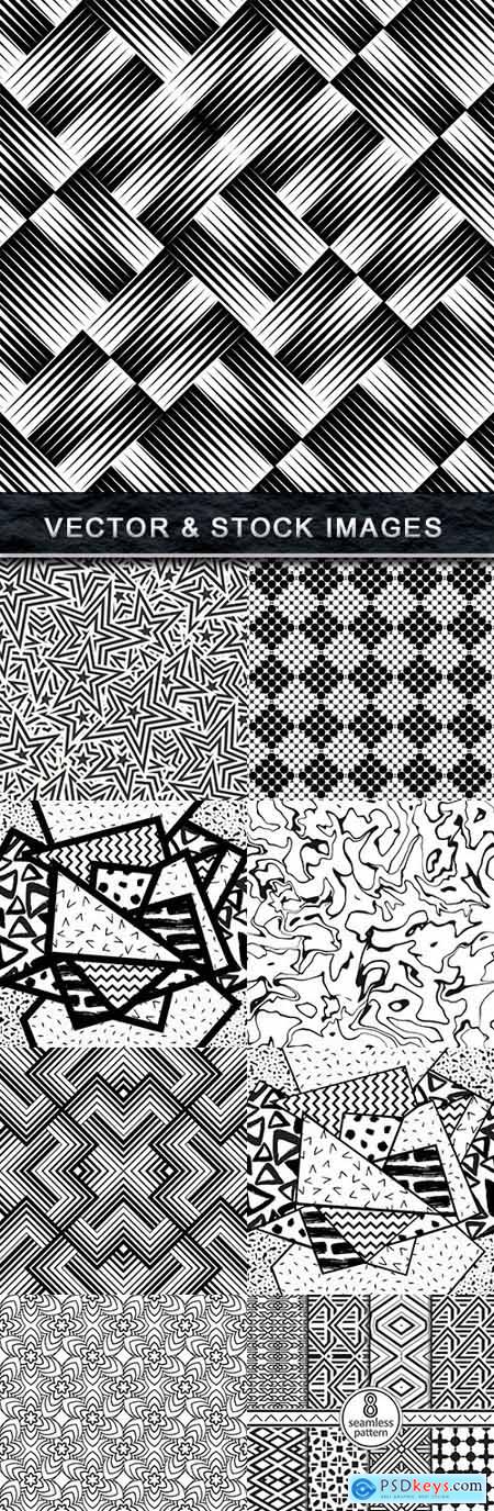 Modern geometric abstract pattern black wave design 25