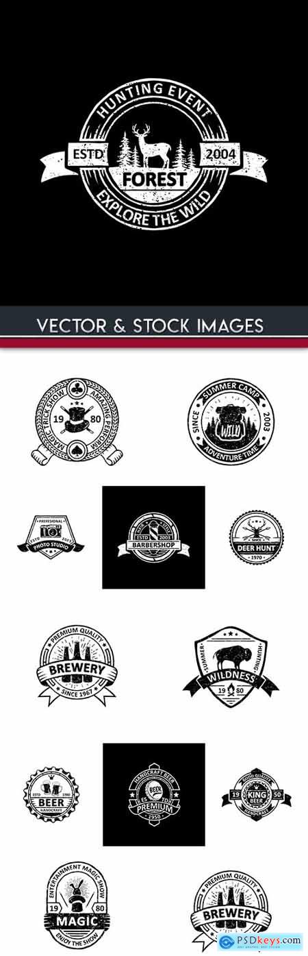 Vintage badges, labels, emblems and logo design