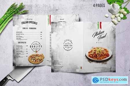 Italian A4 & US Letter Bifold Food Menu V2