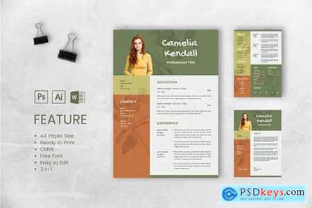 Professional CV And Resume Template Kendall