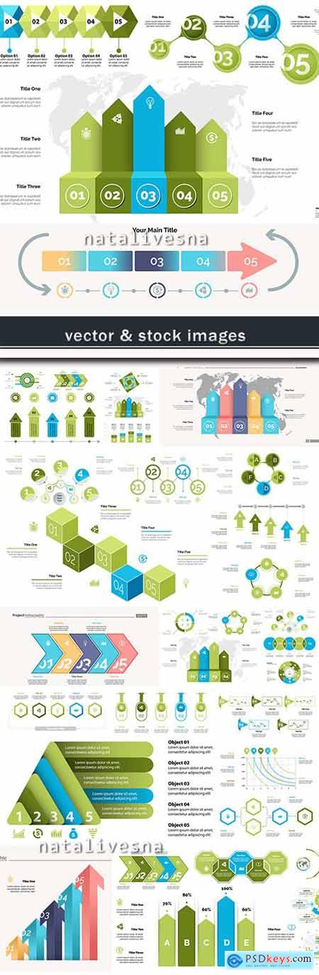 Business infographics options elements collection 52