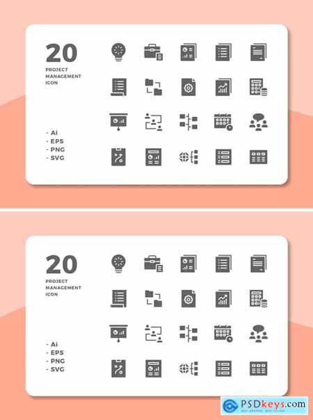 20 Project Management Icons (Solid)