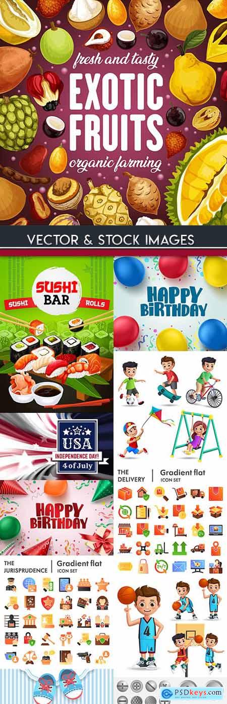 Collection vector illustrations on different subjects 42