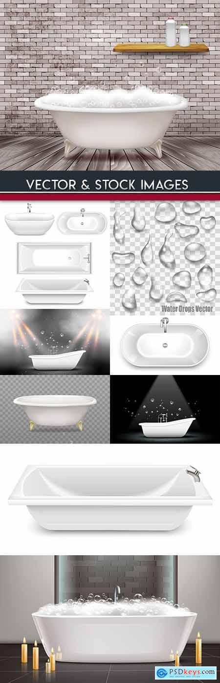 3d bathroom and drops of water illustration