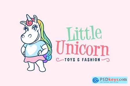 Little Unicorn Girl Mascot Logo