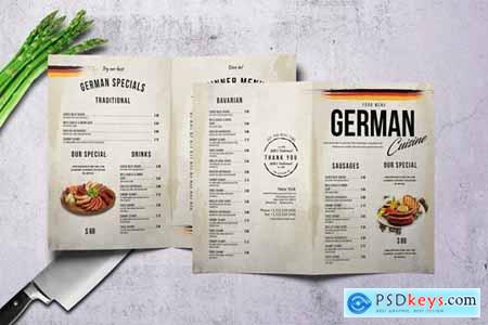 German Cuisine A4 & US Letter Bifold Menu